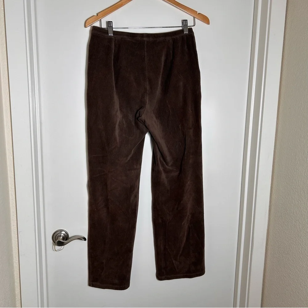 $89 L. L. Bean Womens Corduroy Pants Small Brown Stretch Elastic Waist Pull on